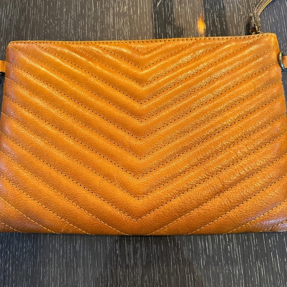 Pratesi Italy leather wristlet bag pouch cross body curio color - Picture 5 of 13